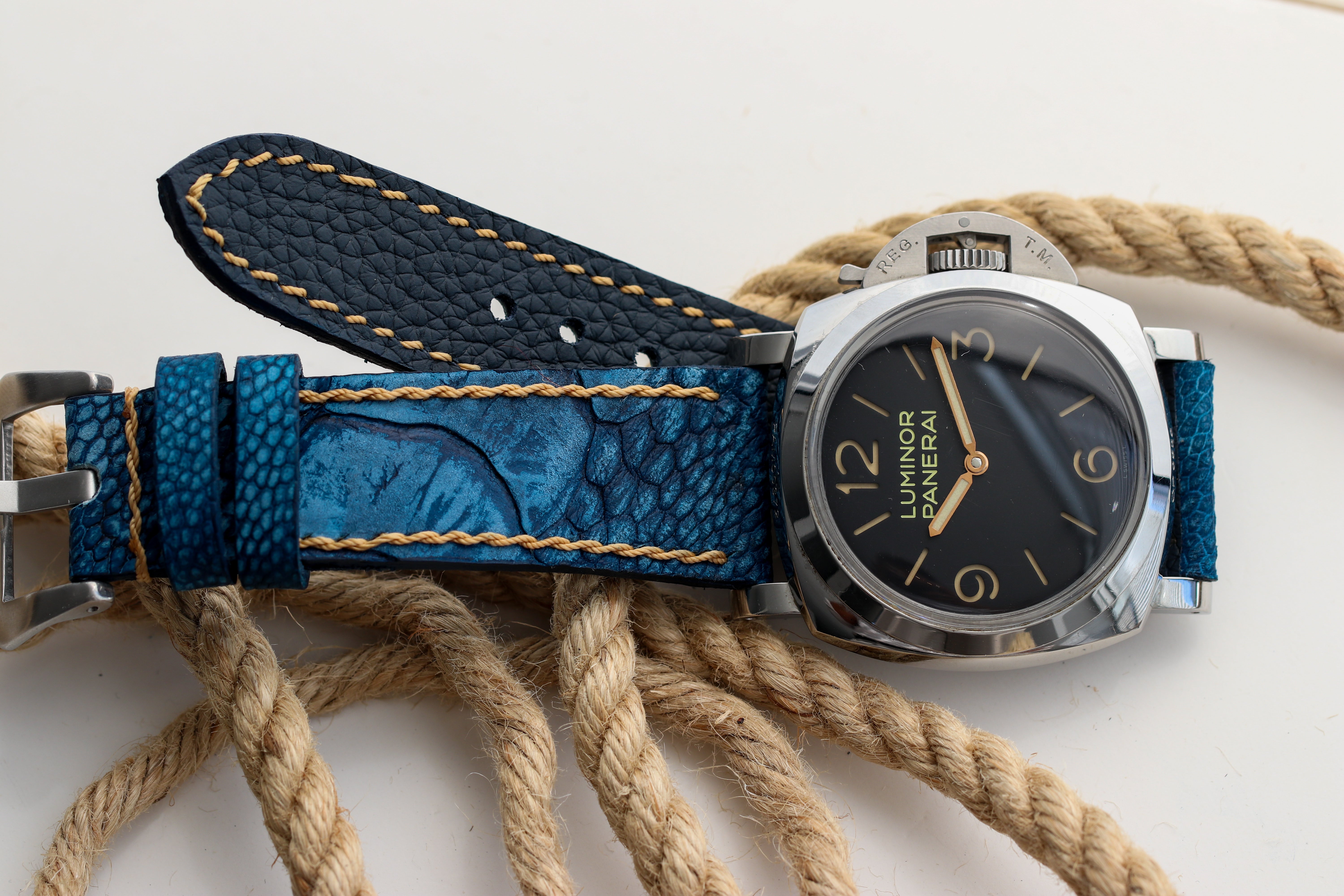NAVY BLUE OSTRICH LEG