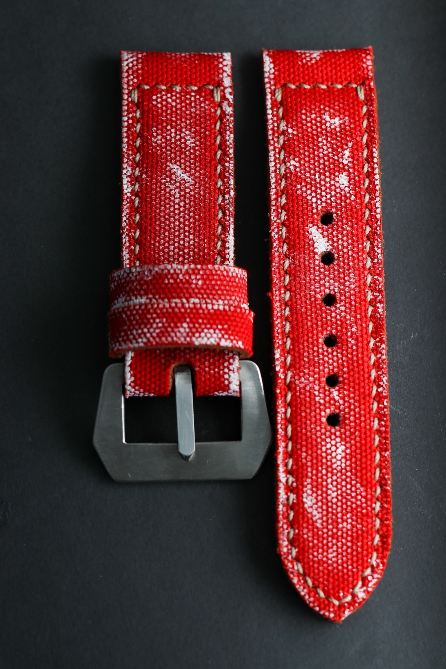 DISTRESSED BRIGHT RED CANVAS