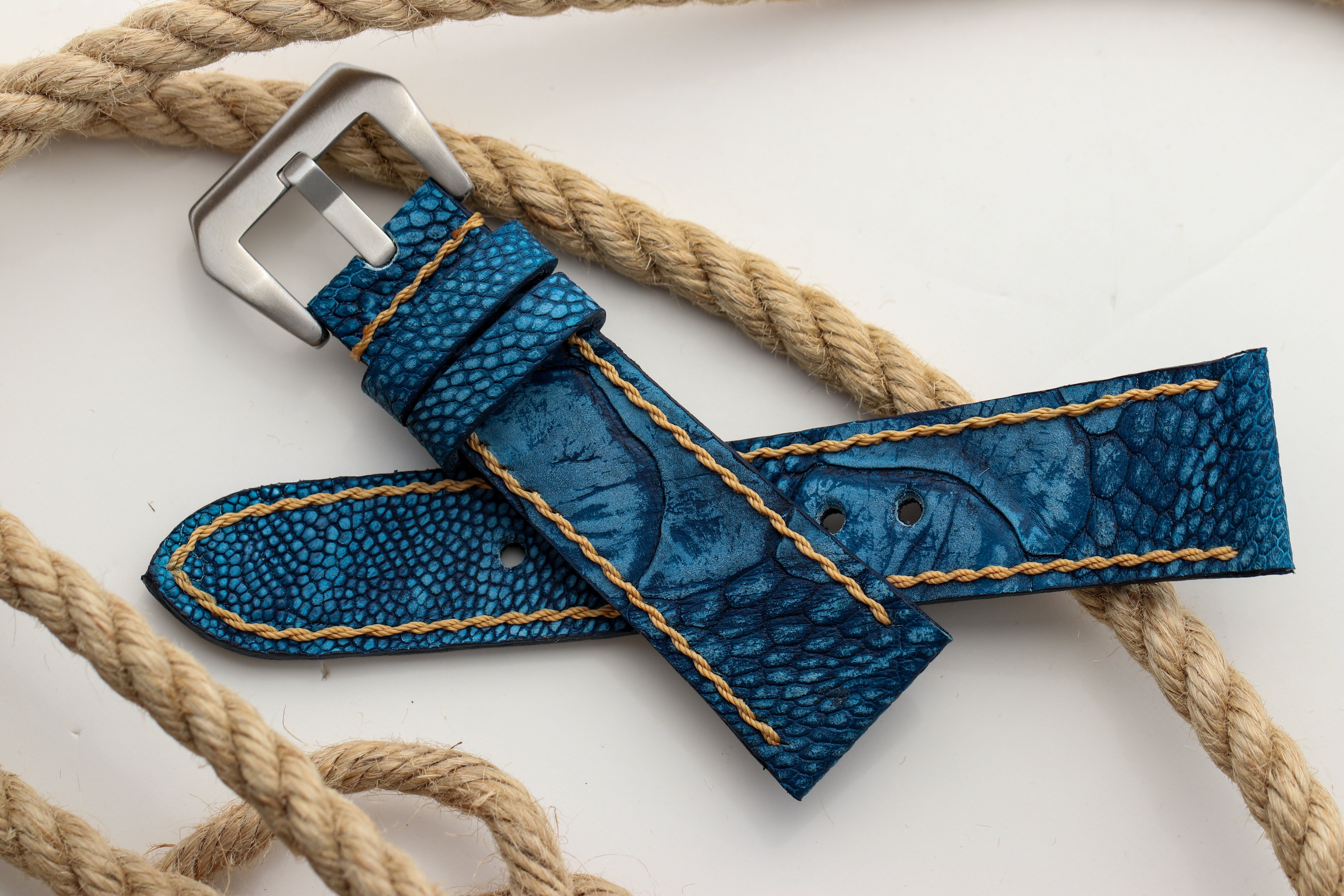 NAVY BLUE OSTRICH LEG