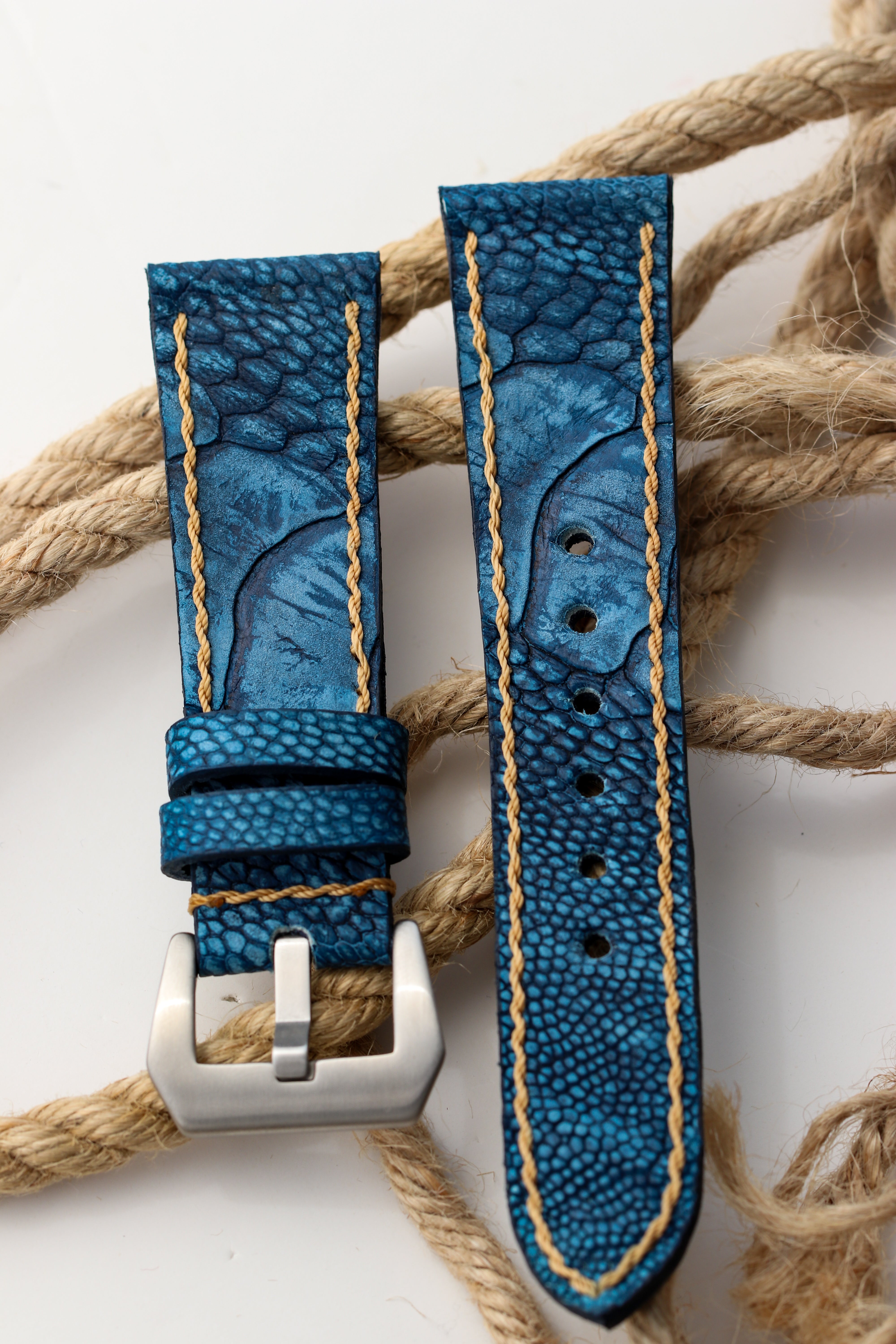 NAVY BLUE OSTRICH LEG