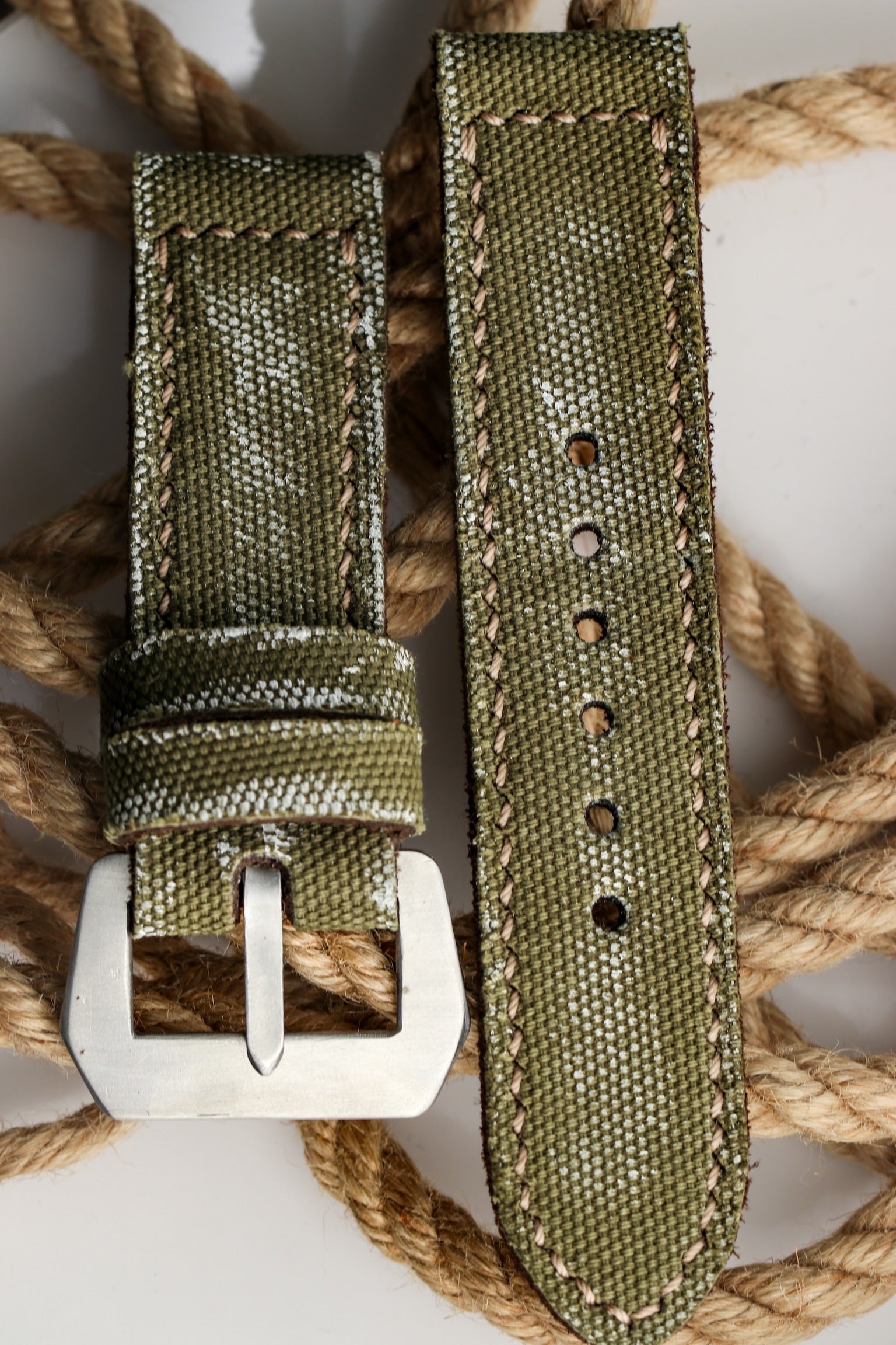 DISTRESSED ARMY GREEN CANVAS