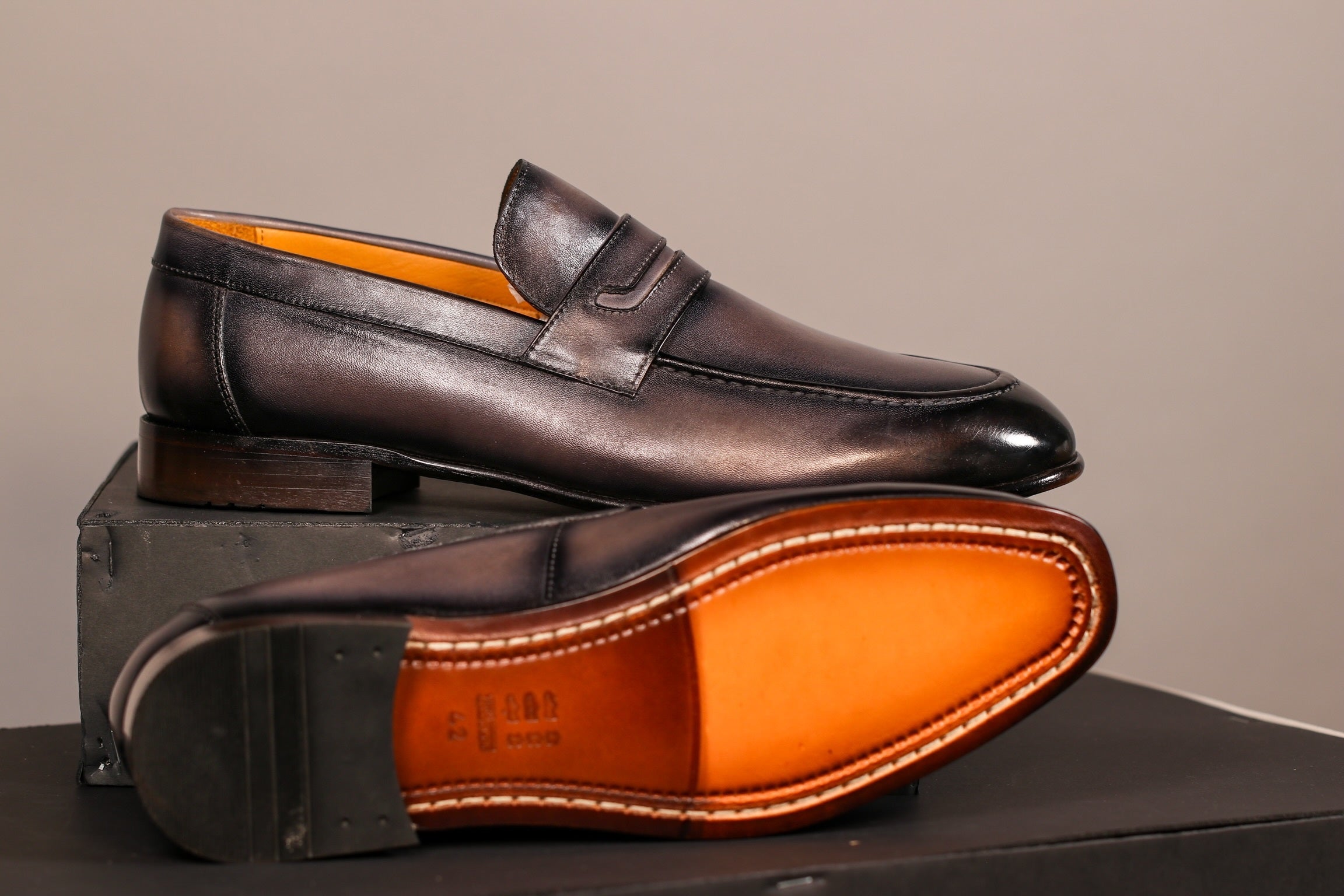 PATINA GREY PENNY LOAFER
