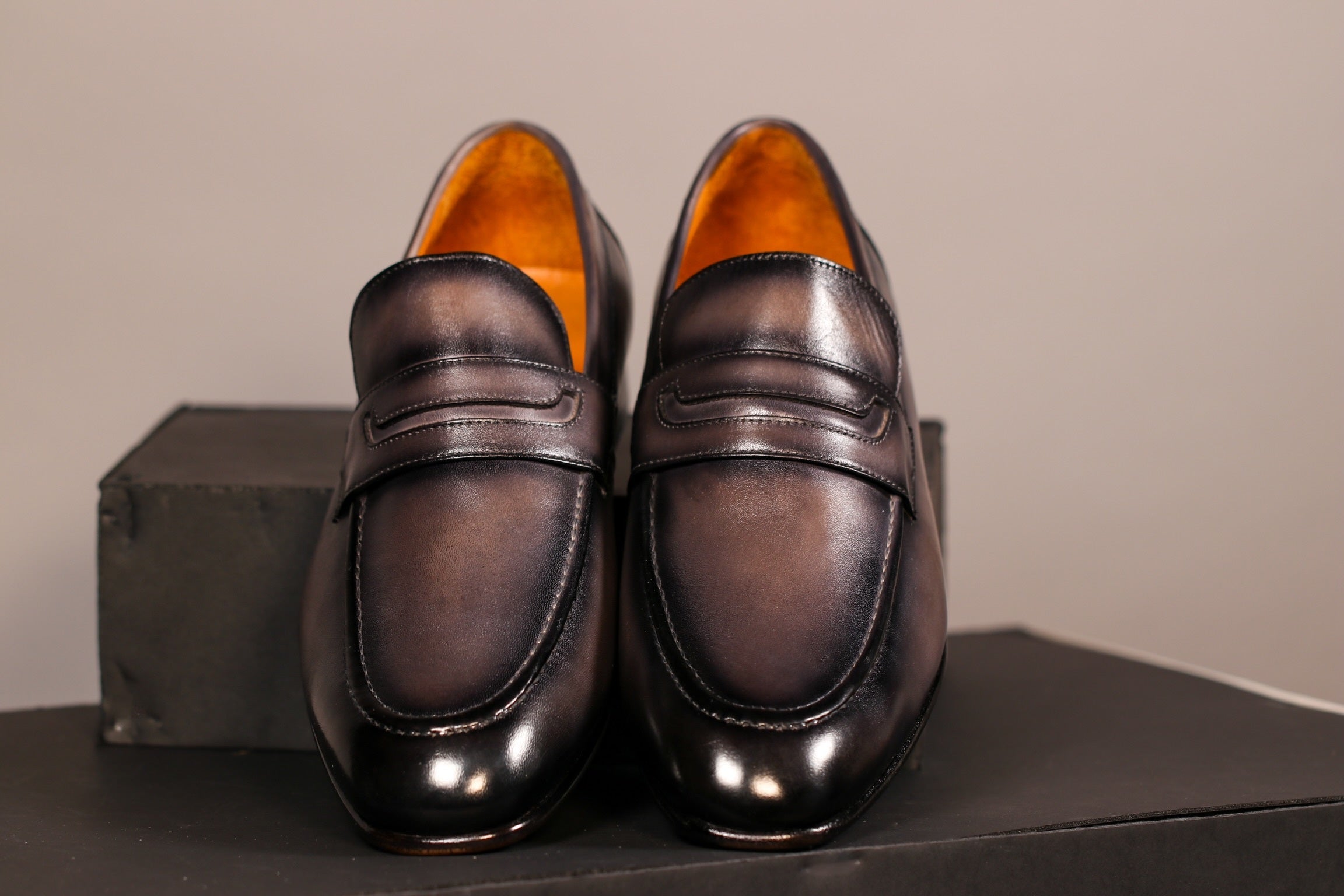 PATINA GREY PENNY LOAFER