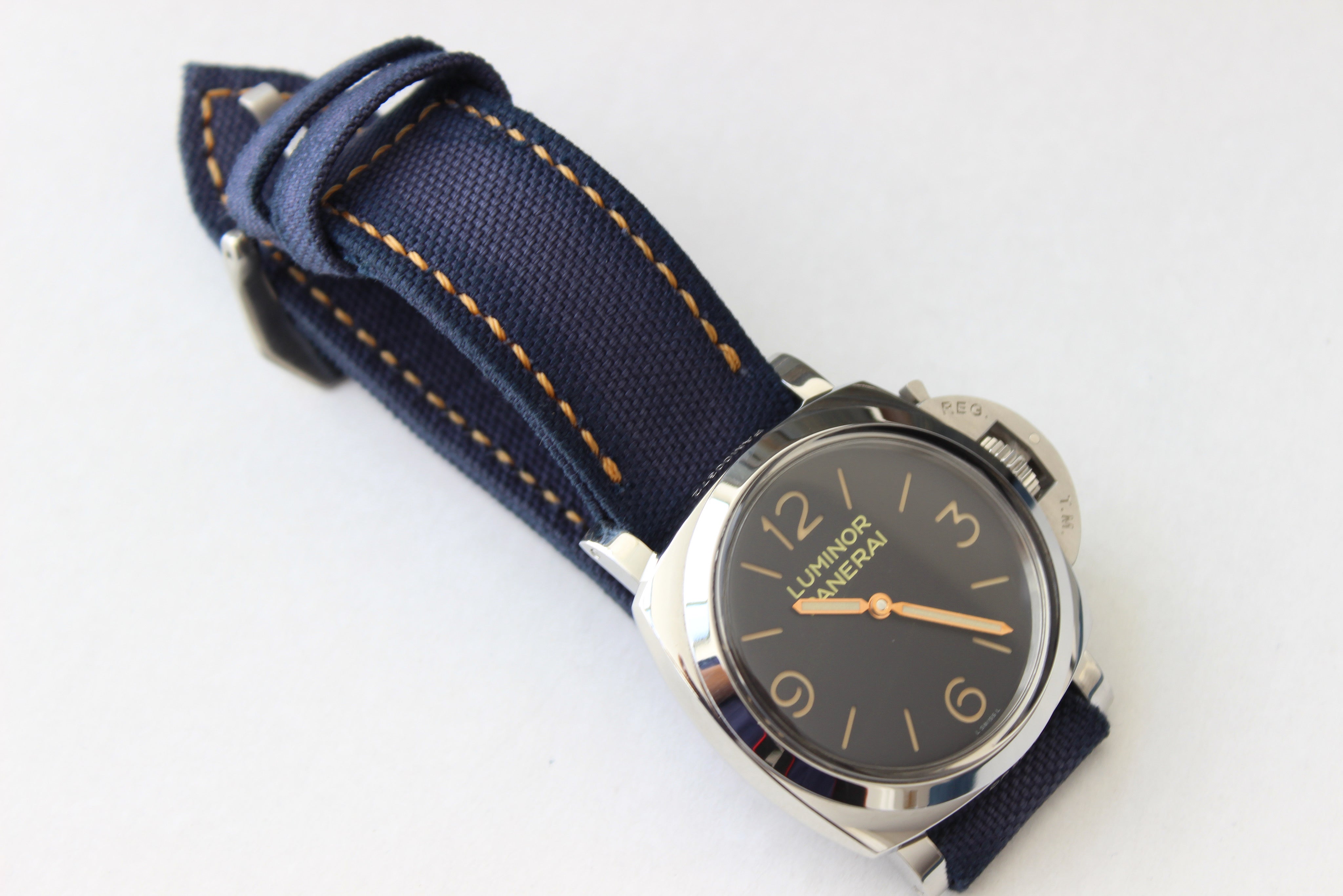 DISTRESSED ROLLED NAVY CANVAS