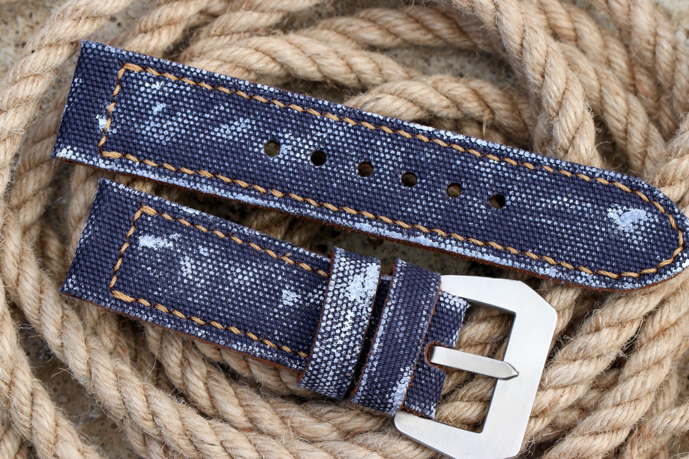 DISTRESSED NAVY CANVAS